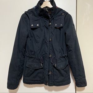 Hollister Navy Hooded Utility Parka Jacket